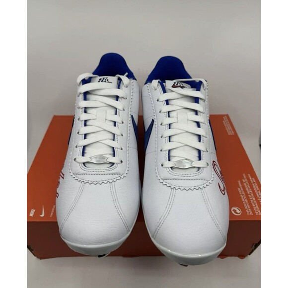 Size 11.5 Nike Lunar Cortez BSL CV5565-100 White Royal Blue Dodgers PE Rare New main image 6